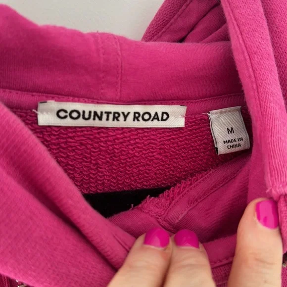 COUNTRY ROAD Bright pink hoodie - Picture 2 of 4